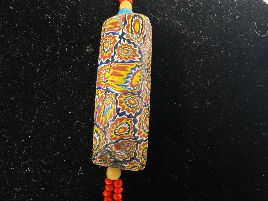 Venetian Millefiori African Glass Trade Bead 34' Necklace [Photo 7]
