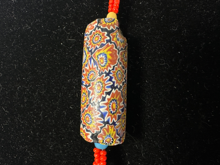 Venetian Millefiori African Glass Trade Bead 34' Necklace [Photo 6]