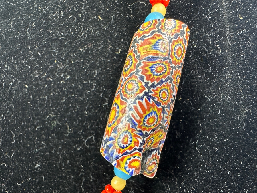 Venetian Millefiori African Glass Trade Bead 34' Necklace [Photo 2]