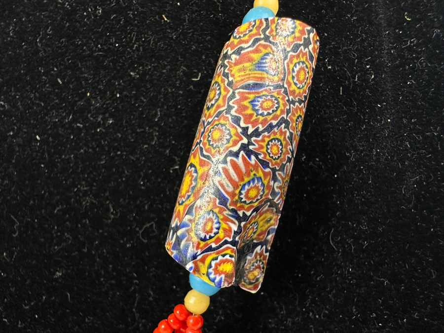 Venetian Millefiori African Glass Trade Bead 34' Necklace [Photo 3]