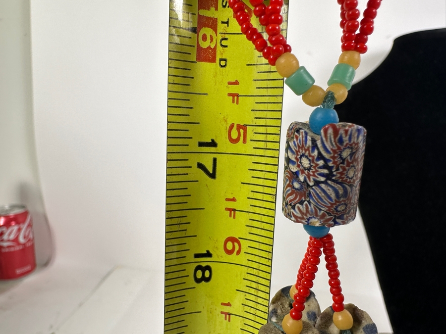 Venetian Millefiori African Glass Trade Bead 34' Necklace [Photo 8]