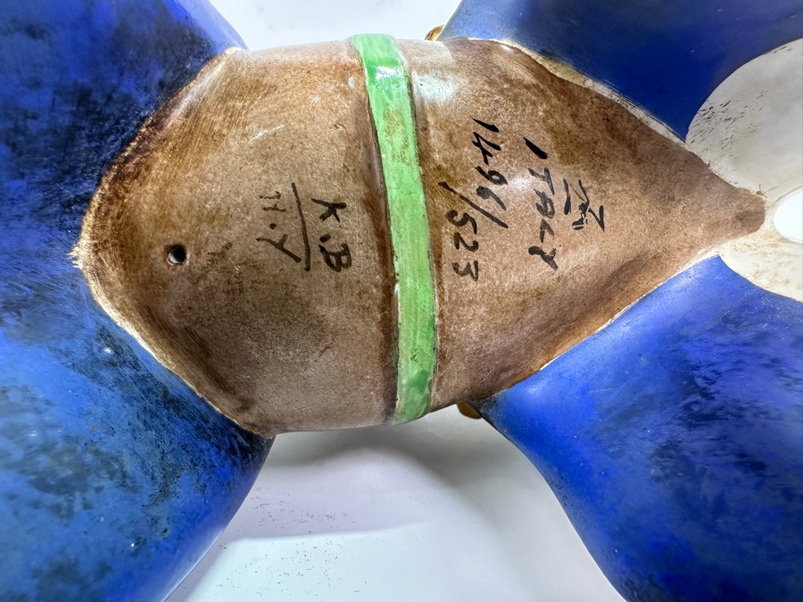 Hand Painted Italian Ceramic Knight Riding Horse Sculpture Signed Underneath Has Been Repaired With Damage - See Photos 15W X 4.5D X 12H [Photo 9]