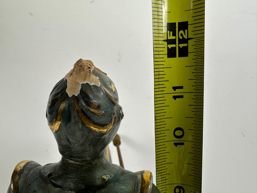 Hand Painted Italian Ceramic Knight Riding Horse Sculpture Signed Underneath Has Been Repaired With Damage - See Photos 15W X 4.5D X 12H [Photo 14]
