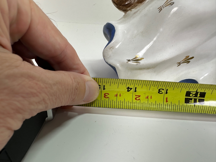 Hand Painted Italian Ceramic Knight Riding Horse Sculpture Signed Underneath Has Been Repaired With Damage - See Photos 15W X 4.5D X 12H [Photo 12]