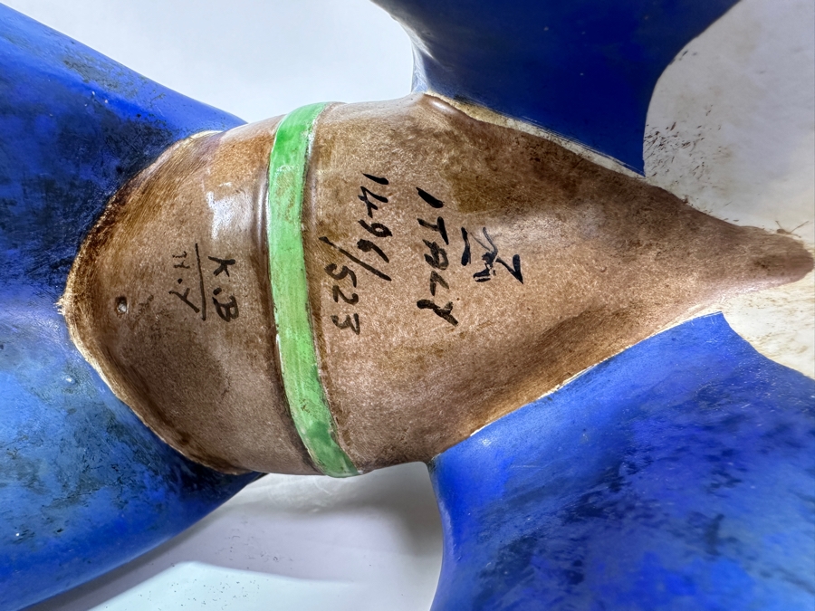 Hand Painted Italian Ceramic Knight Riding Horse Sculpture Signed Underneath Has Been Repaired With Damage - See Photos 15W X 4.5D X 12H [Photo 10]