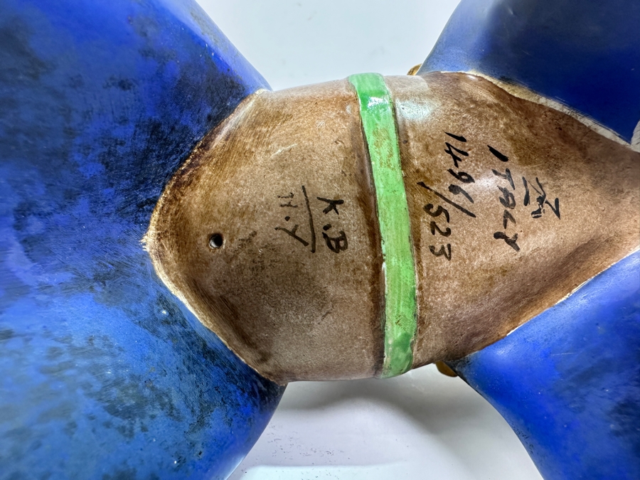 Hand Painted Italian Ceramic Knight Riding Horse Sculpture Signed Underneath Has Been Repaired With Damage - See Photos 15W X 4.5D X 12H [Photo 11]