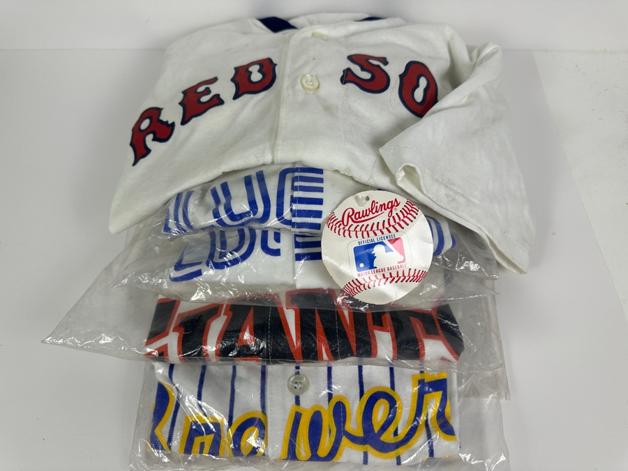 (6) New Rawlings MLB Major League Baseball Jerseys: Toronto Blue Jays, Boston Red Sox, Milwaukee Brewers & San Francisco Giants Sizes M & L [Photo 7]