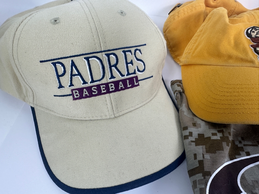 (4) Padres Baseball Hats & T-Shirt [Photo 3]