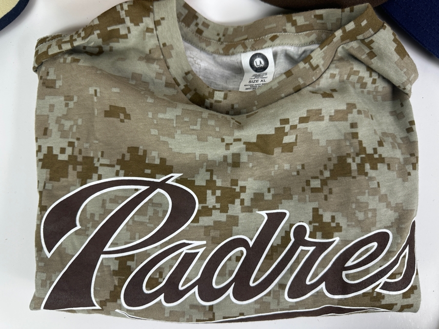 (4) Padres Baseball Hats & T-Shirt [Photo 5]