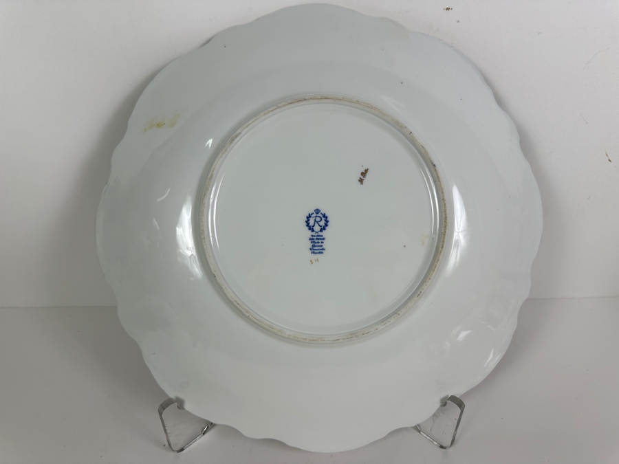 Reichenback Etch Kobalt Germany Gold Rim Large Centerpiece Bowl Plate [Photo 5]