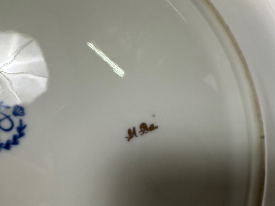 Reichenback Etch Kobalt Germany Gold Rim Large Centerpiece Bowl Plate [Photo 6]