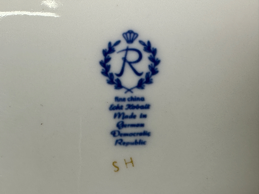 Reichenback Etch Kobalt Germany Gold Rim Large Centerpiece Bowl Plate [Photo 8]