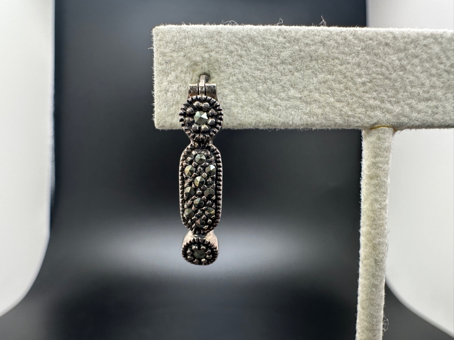 Sterling Silver Marcastie Earrings 6.4g [Photo 2]