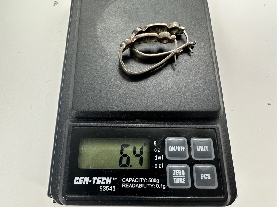 Sterling Silver Marcastie Earrings 6.4g [Photo 6]