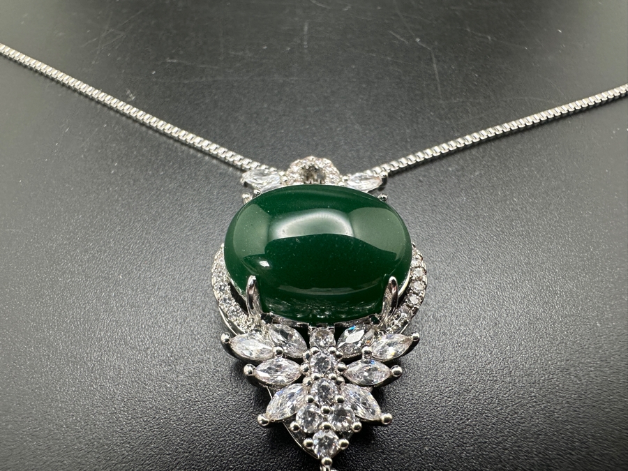 Sterling Silver 20' Box Chain Necklace With Pendant 8.9g [Photo 3]