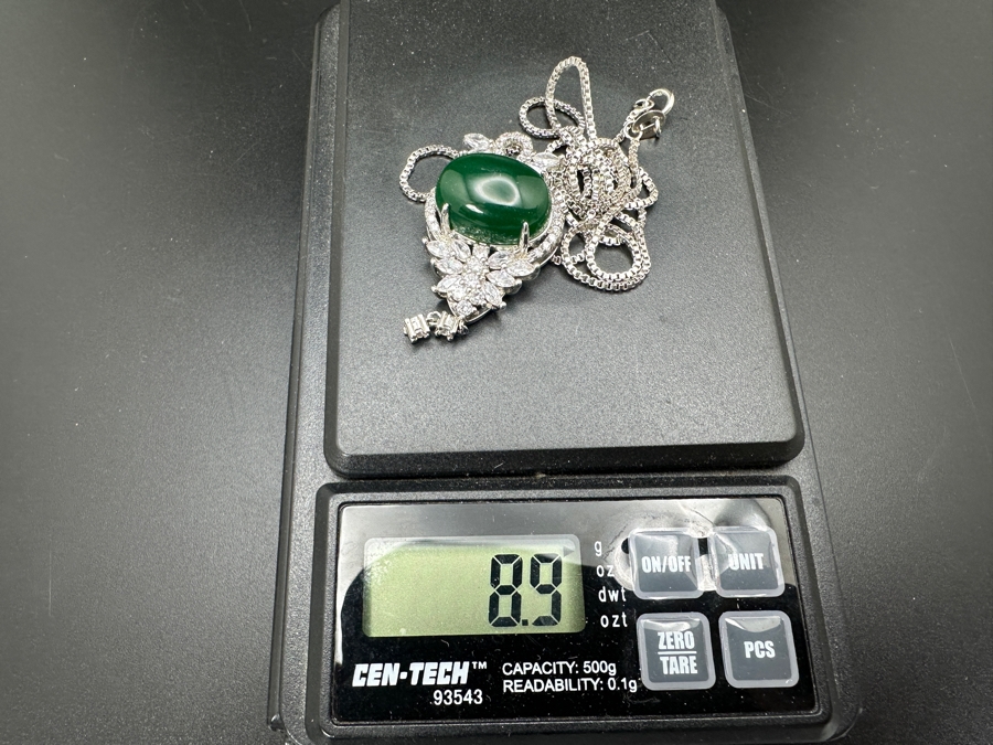 Sterling Silver 20' Box Chain Necklace With Pendant 8.9g [Photo 5]