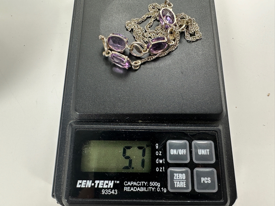 Silver Amethyst 16' Necklace 5.7g [Photo 5]