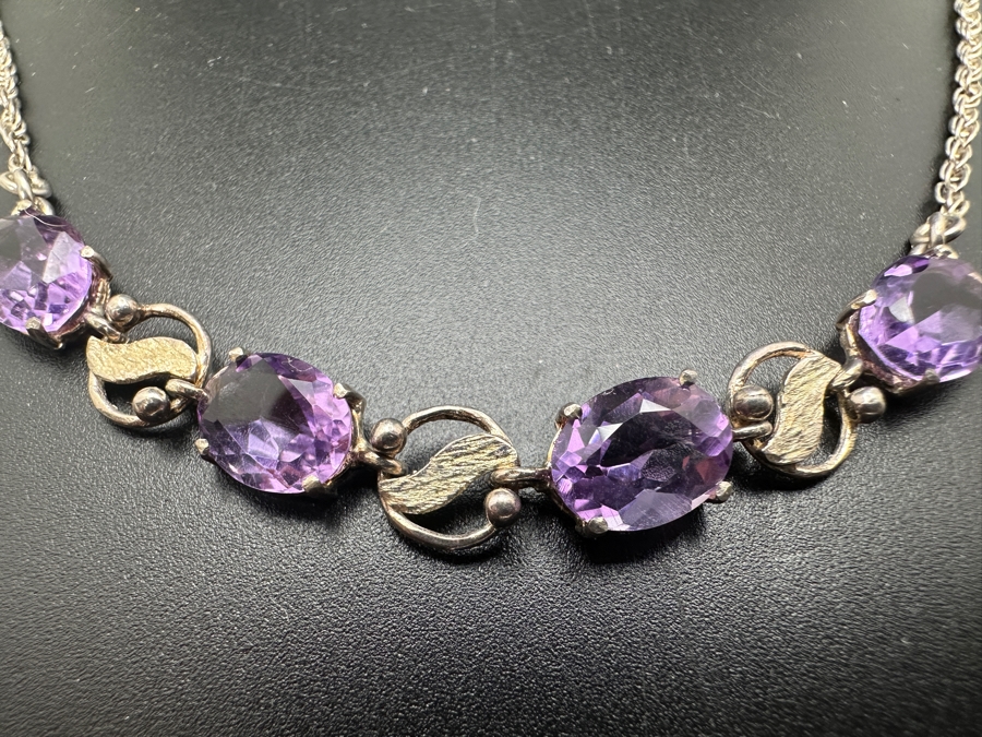 Silver Amethyst 16' Necklace 5.7g [Photo 2]