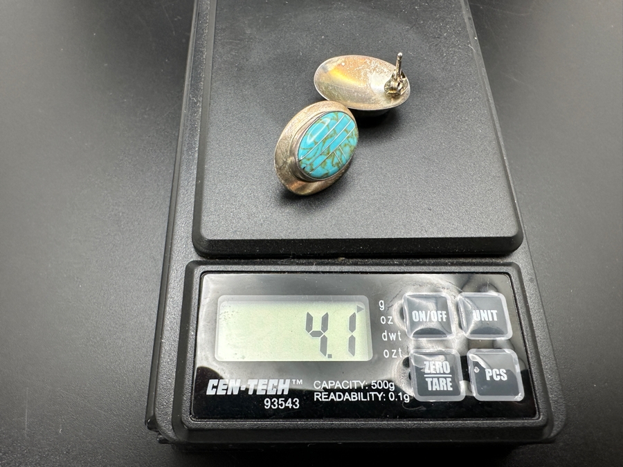 Sterling Silver Turquoise Earrings 4.1g [Photo 6]