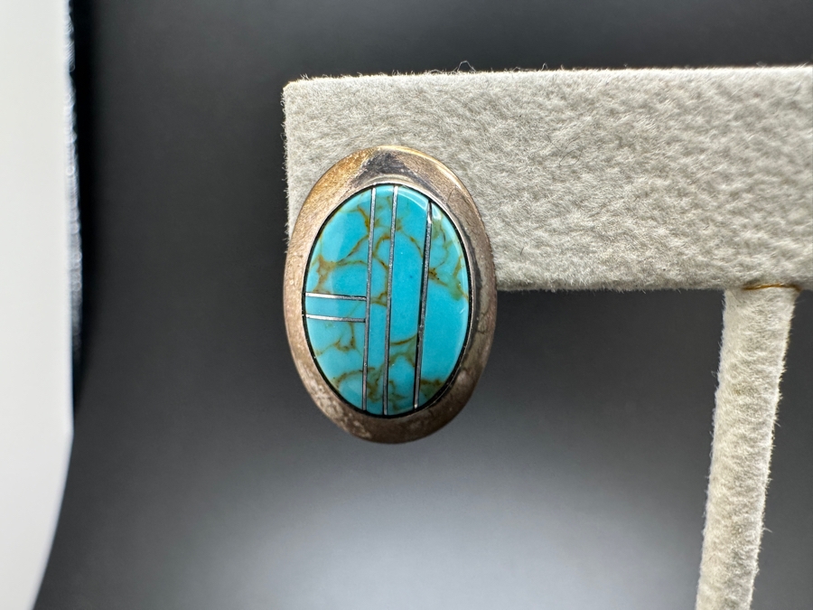 Sterling Silver Turquoise Earrings 4.1g [Photo 3]