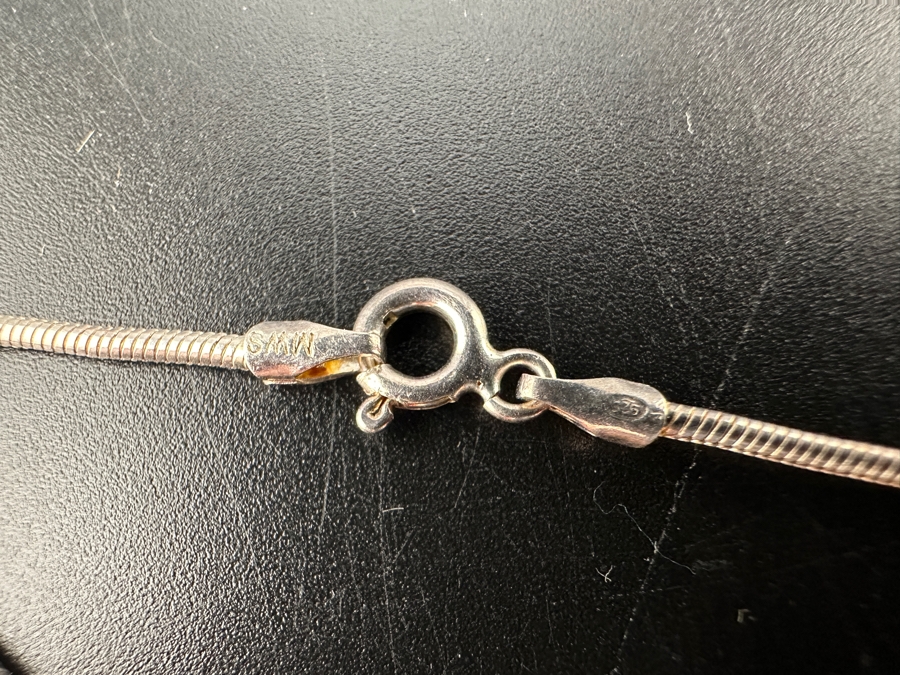 Sterling Silver 15' Necklace With Pendant 7.8g [Photo 2]