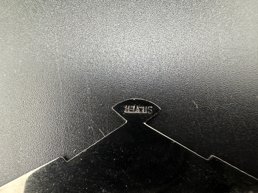 Etched Silver Fan Pin Brooch 10.7g [Photo 3]