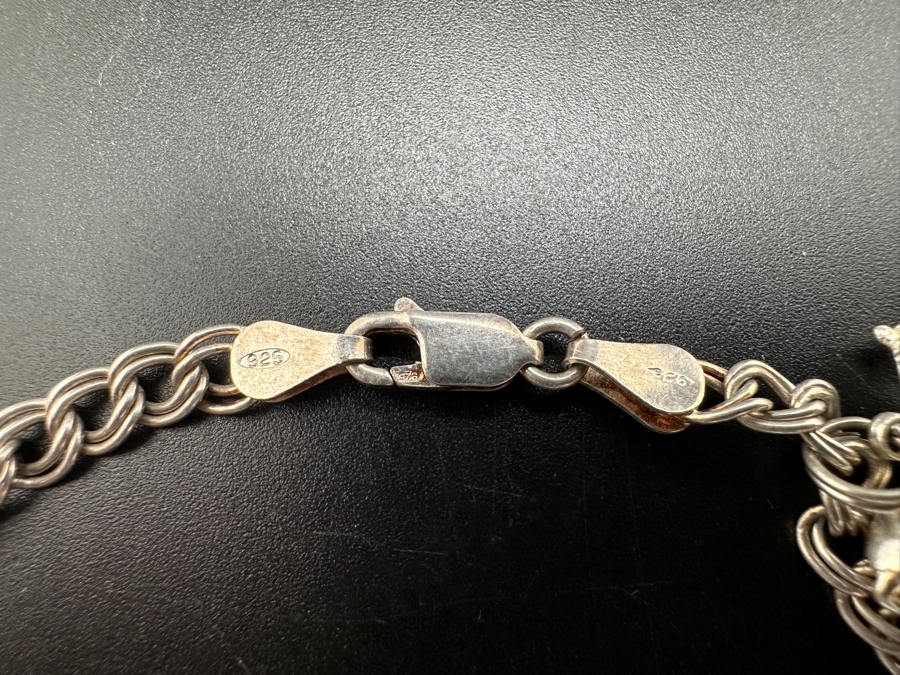 Vintage Italian Sterling Silver 7' Charm Bracelet With Horses & Rollerblade Charms [Photo 4]