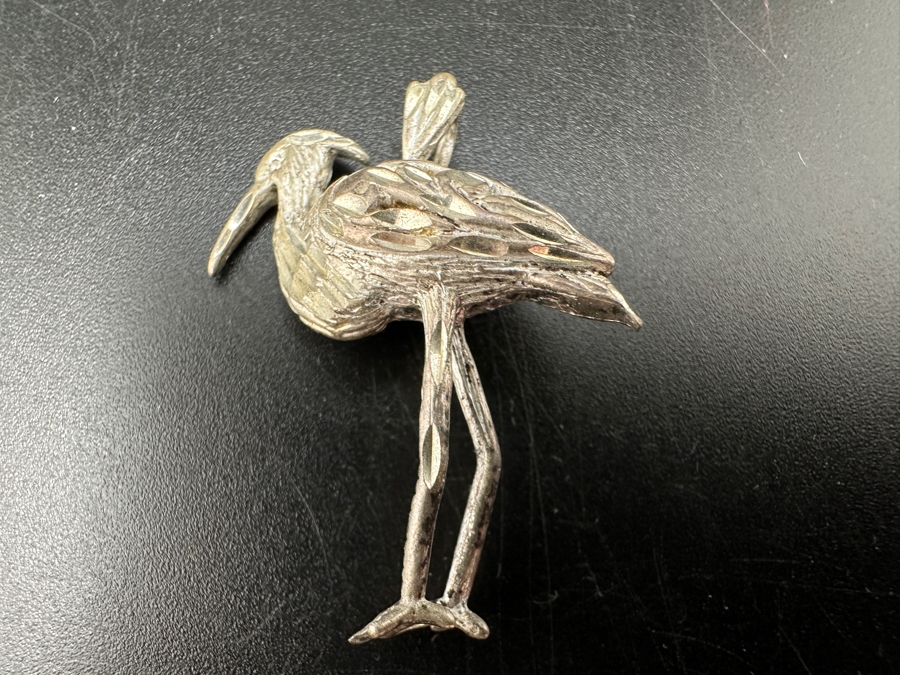 Carved Stone Pendant (L) & Sterling Silver Crane Pendant (R) [Photo 4]