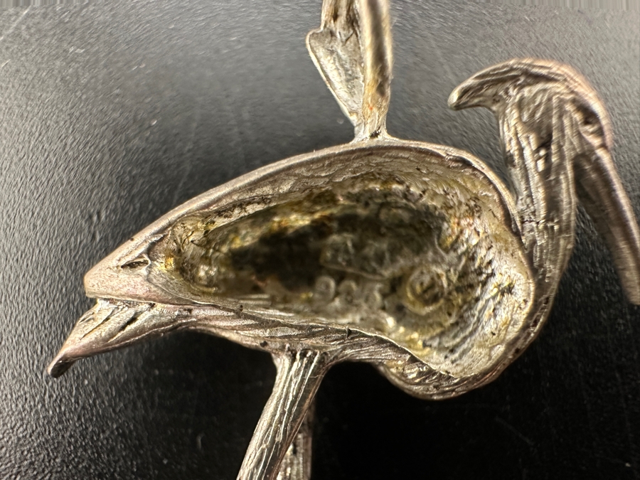 Carved Stone Pendant (L) & Sterling Silver Crane Pendant (R) [Photo 5]