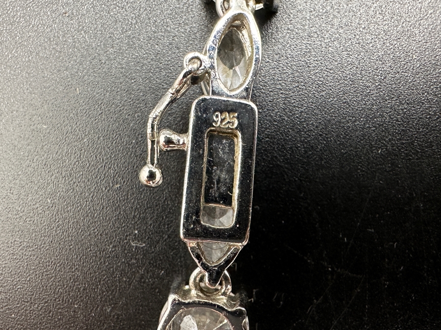 Impressive Sterling Silver Crystal Necklace 66.9g [Photo 5]