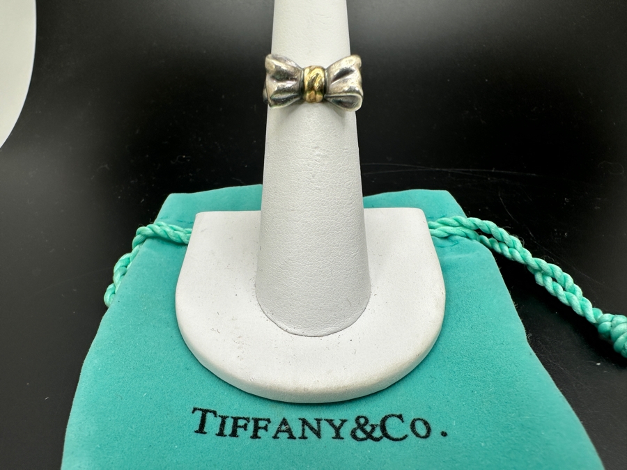 Tiffany & Co. Sterling Silver / 18K Gold Size 5 Ring 4.2g [Photo 3]