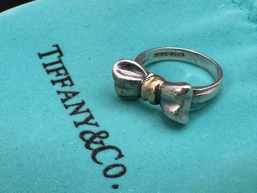 Tiffany & Co. Sterling Silver / 18K Gold Size 5 Ring 4.2g [Photo 2]