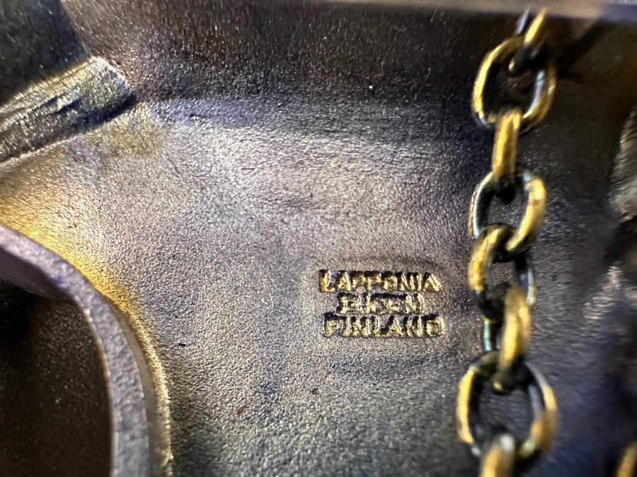 Signed Bjorn Weckstrom For Lapponia, Finland Flame Bronze Pendant 26' Necklace [Photo 6]