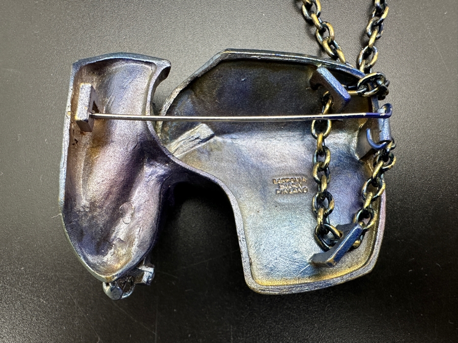 Signed Bjorn Weckstrom For Lapponia, Finland Flame Bronze Pendant 26' Necklace [Photo 4]