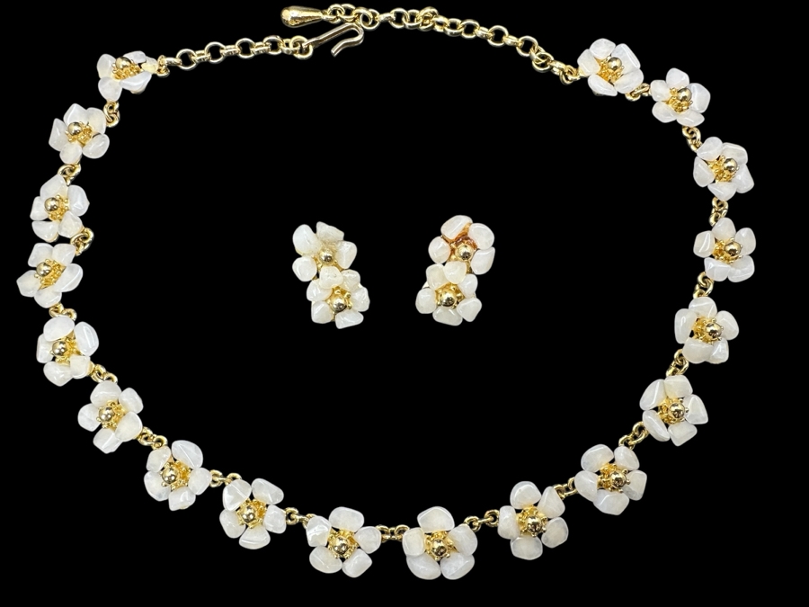 Edward Swoboda (1917-2013) Signed 16' Necklace And Matching Clip-on Earrings [Photo 1]