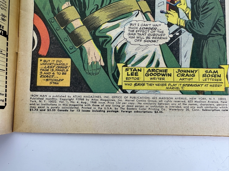Vintage 1968 Marvel Comics The Invincible Iron Man #4 Comic Book [Photo 3]
