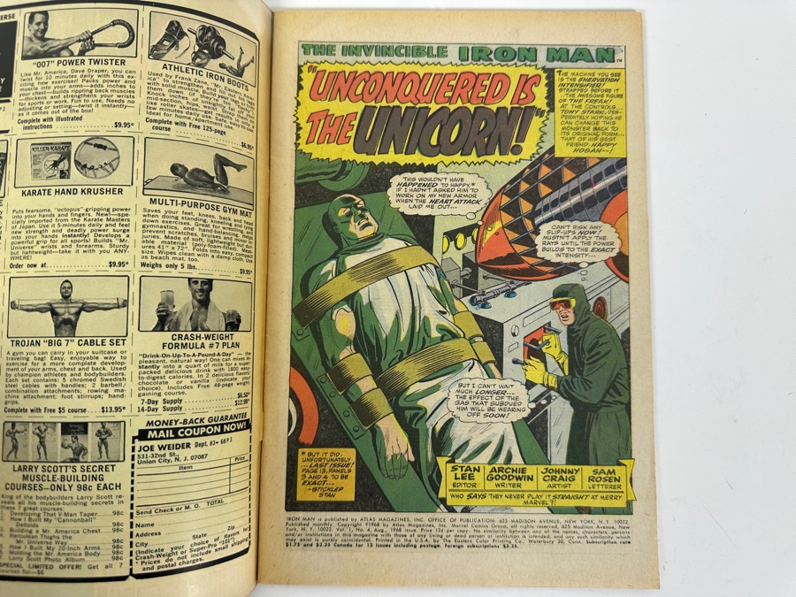 Vintage 1968 Marvel Comics The Invincible Iron Man #4 Comic Book [Photo 2]