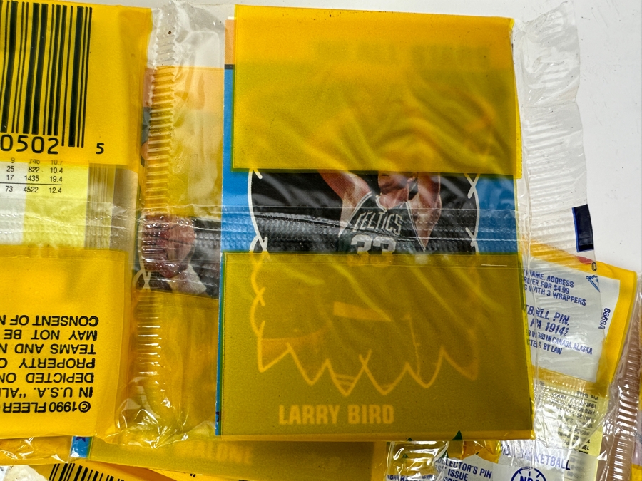 (12) Unopened Rack Packs Of 1990 Fleer NBA Basketball Cards - Total Of 540 Basketball Cards (Different Set From Last Sale) [Photo 8]