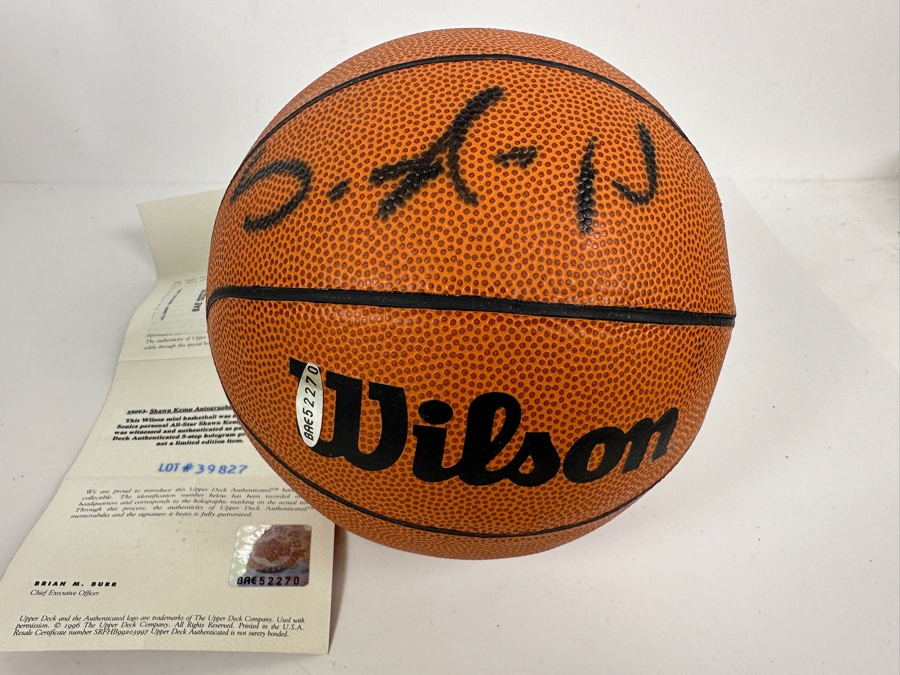 Signed Shawn Kemp Mini Basketball With Upper Deck COA [Photo 2]