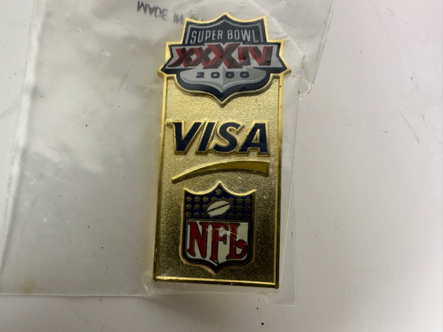Huge Collection Of New Super Bowl XXXIV 2000 NFL Visa Gold Tone Pins [Photo 5]