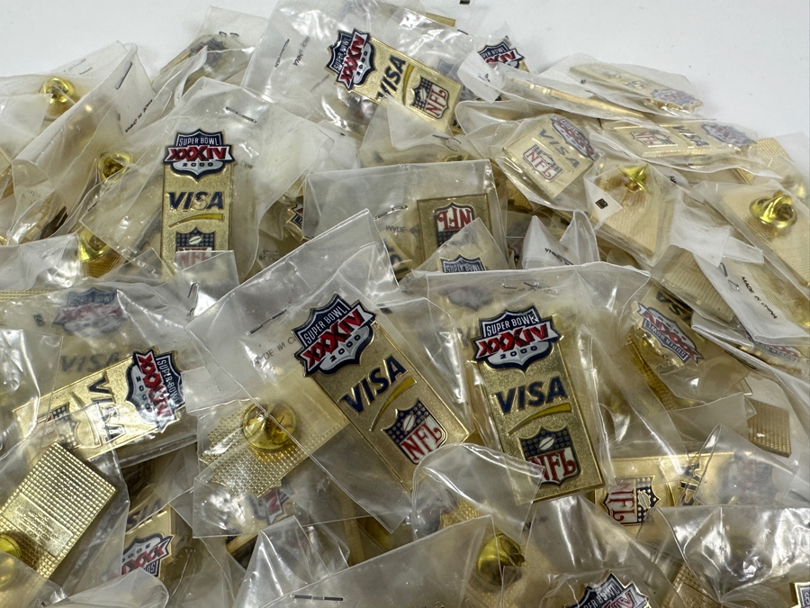 Huge Collection Of New Super Bowl XXXIV 2000 NFL Visa Gold Tone Pins [Photo 4]