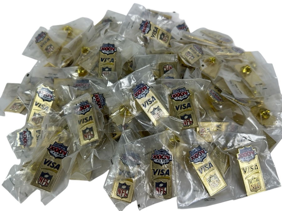 Huge Collection Of New Super Bowl XXXIV 2000 NFL Visa Gold Tone Pins [Photo 1]