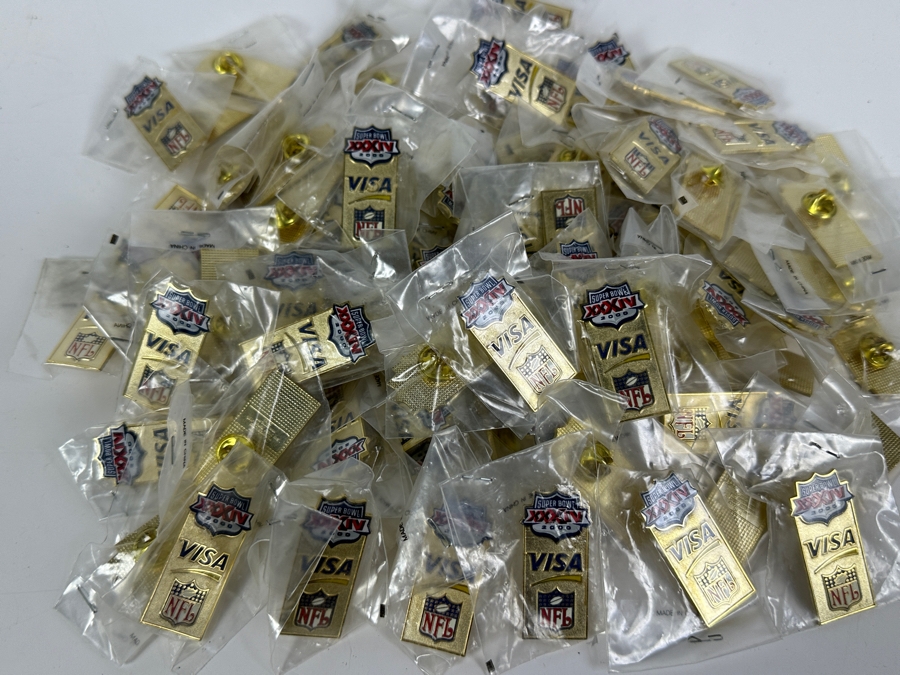 Huge Collection Of New Super Bowl XXXIV 2000 NFL Visa Gold Tone Pins [Photo 2]