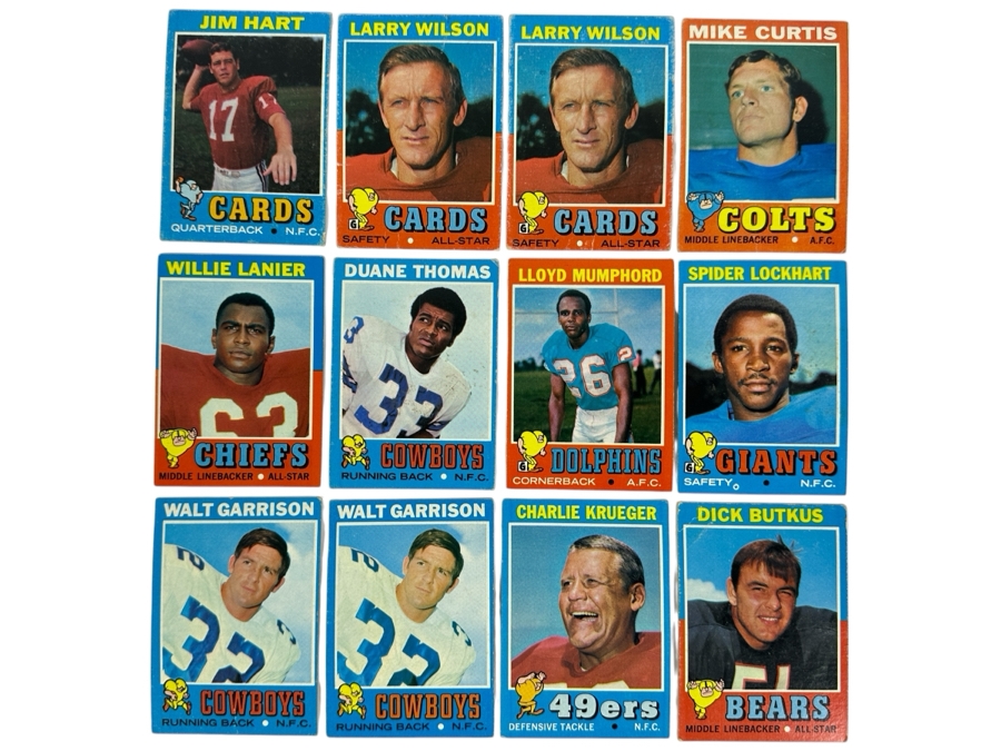 (12) Vintage 1971 Topps NFL Football Cards [Photo 1]