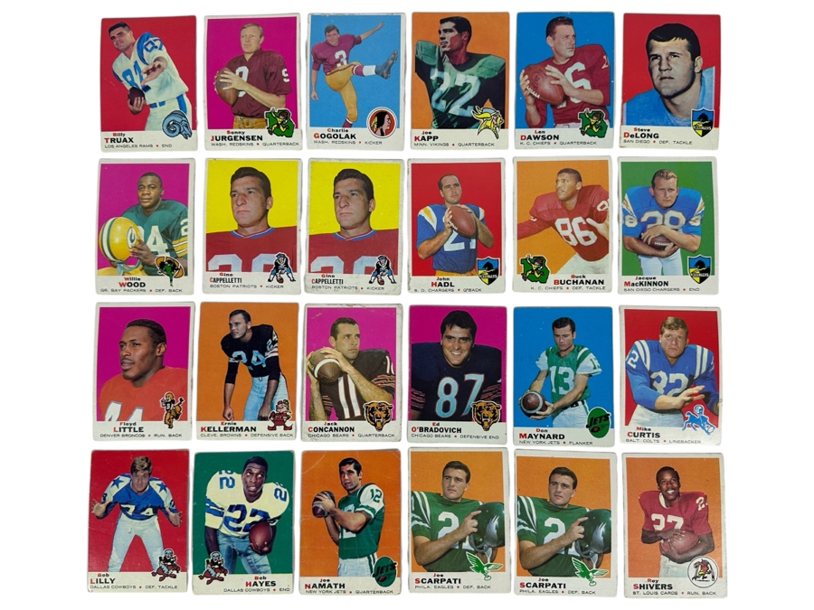 (24) Vintage 1969 Topps NFL Football Cards [Photo 1]