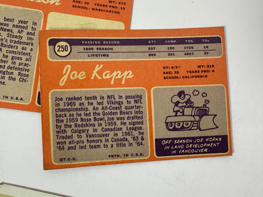 (24) Various Topps NFL Football Cards From 1969, 1970 & 1971 [Photo 9]