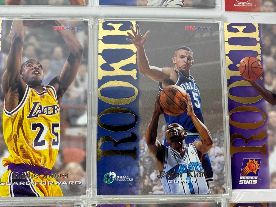 Vintage 1995 Skybox NBA Hoops Basketball Rookie Cards Including Jason Kidd, Eddie Jones, Juwan Howard, Jalen Rose, Grant Hill & More [Photo 4]