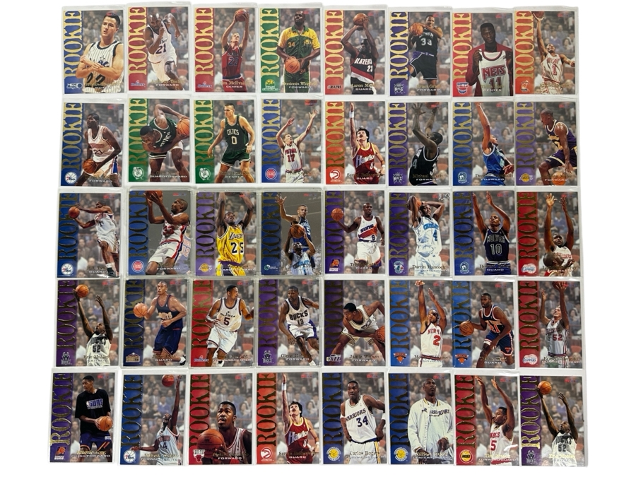 Vintage 1995 Skybox NBA Hoops Basketball Rookie Cards Including Jason Kidd, Eddie Jones, Juwan Howard, Jalen Rose, Grant Hill & More [Photo 1]