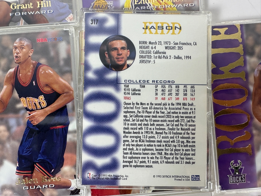 Vintage 1995 Skybox NBA Hoops Basketball Rookie Cards Including Jason Kidd, Eddie Jones, Juwan Howard, Jalen Rose, Grant Hill & More [Photo 14]