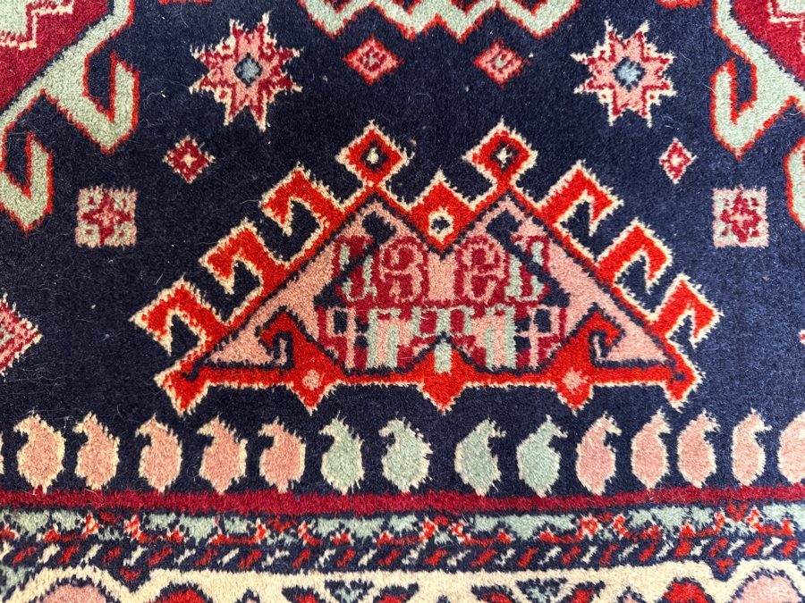 Vintage Hand Knotted Wool Area Persian Tribal Rug 64' X 36' [Photo 9]